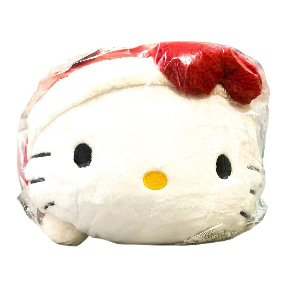 HELLO KITTY Sanrio Christmas Santa Hat Plush Pillow 16” x 18” Holiday Decor NWT